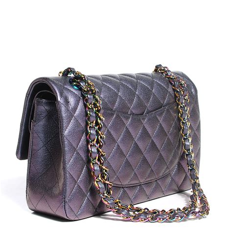 chanel purple iridescent flap